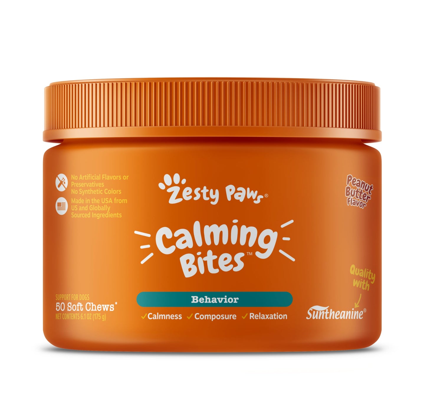 Zesty Paws Calming Chews for Dogs Composure & Relaxation for Everyday Stress & Separation Peanut Butter 90 Count