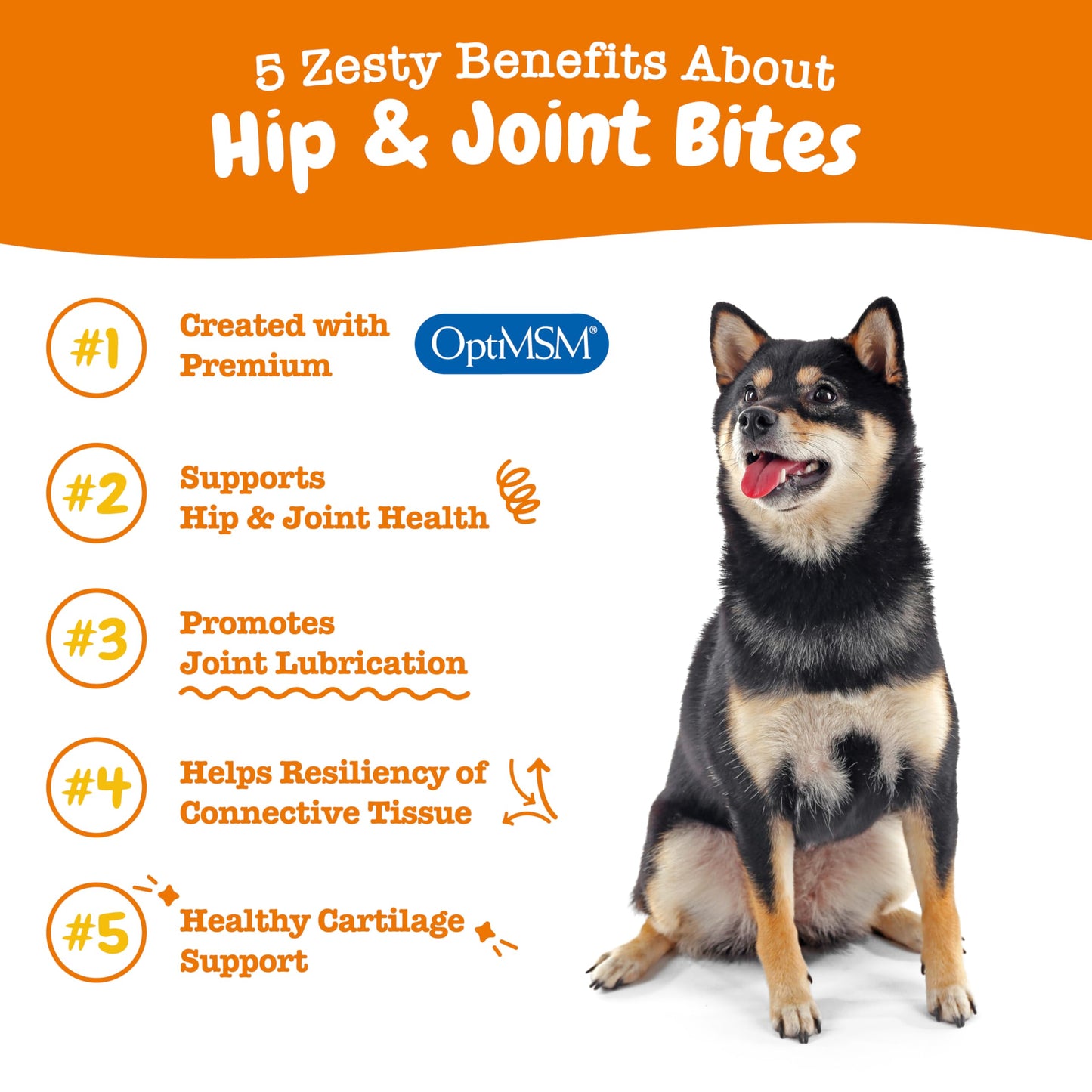 Zesty Paws Hip and Joint Supplement for Dogs - Glucosamine for Dog Joint Supplement - with Chondroitin, MSM, Vitamins C and E for Dog Joint Relief - Mobility Bites Bacon – 90 Count