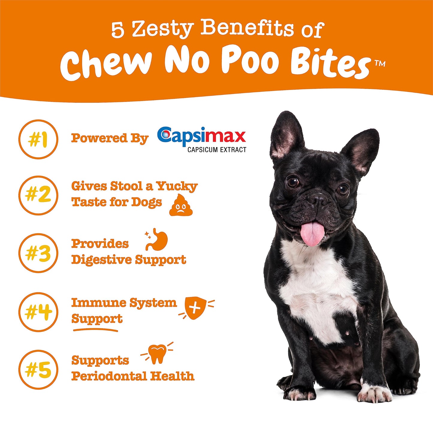 Zesty Paws Chew No Poo Bites for Dogs - Stool Eating Deterrent Soft Chews for Dogs - Gut, Periodontal & Immune System Support - Premium DE111 Bacillus subtilis Probiotic Chicken - 90 Count